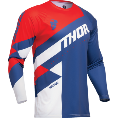 Μπλούζα motocross THOR SECTOR CHECKER BLUE/RED