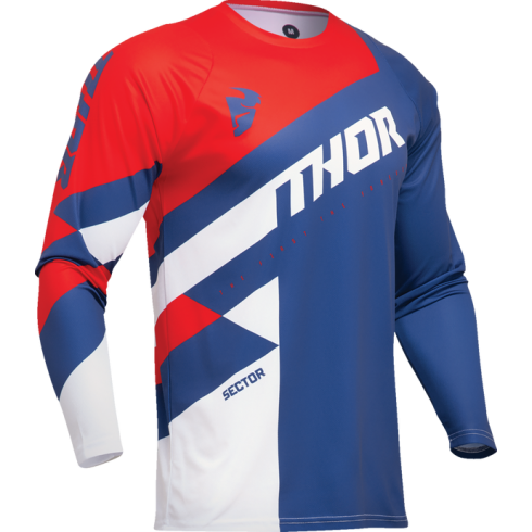 Μπλούζα motocross THOR SECTOR CHECKER BLUE/RED