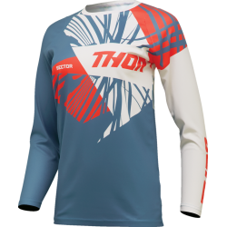 Γυναικεία μπλούζα motocross THOR WOMEN'S SECTOR SPLIT ΜΠΛΕ/ΠΟΡΤΟΚΑΛΙ