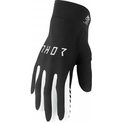 Γάντα motocross THOR AGILE SOLID BLACK/WHITE