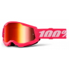 Μάσκα μηχανής motocross 100% STRATA2 PINK- MIRROR RED