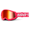 Μάσκα μηχανής motocross 100% STRATA2 PINK- MIRROR RED thumb