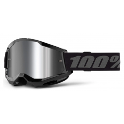 Μάσκα μηχανής motocross 100% STRATA2 BLACK - MIRROR SILVER 24