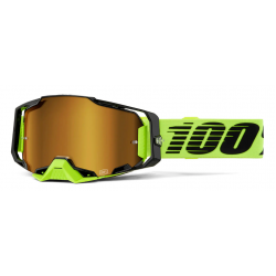 Μάσκα μηχανής motocross 100% ARMEGA NEON YELLOW - MIRROR GOLD