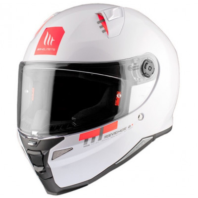 Κράνος μηχανής MT REVENGE 2 S SOLID A0 GLOSS PEARL ΛΕΥΚΟ FULL FACE