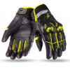 Δερμάτινα γάντια μηχανής 70 DEGREES SUMMER NAKED BLACK/YELLOW FLUO