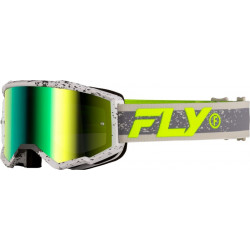 Μάσκα μηχανής motocross FLY RACING Zone Dark Grey/Hi-Vis - Iridiscent Green Mirror Lens 2025