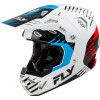 Κράνος motocross FLY RACING Formula CP Slice - White/Red/Cyan 2025