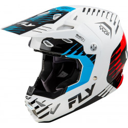 Κράνος motocross FLY RACING Formula CP Slice - White/Red/Cyan 2025