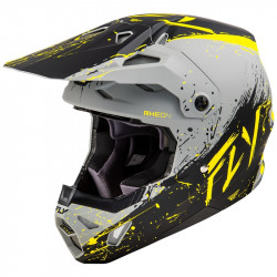 Κράνος motocross FLY RACING Formula CP Manic - Matte Grey/Black/Yellow 2025