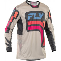 Μπλούζα motocross FLY RACING Lite Vice S.E.- Light Grey/Pink/Coral
