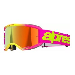 Μάσκα μηχανής motocross ALPINESTARS VISION 5 WORDMARK PNK/YLW MIRROR-RED