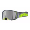 Μάσκα μηχανής motocross ALPINESTARS SUPERTECH STREAM GRAY/YLW MIRROR-SILVER thumb