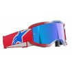 Μάσκα μηχανής motocross ALPINESTARS VISION 5 CORP RED/WT/BL MIRROR-BLUE thumb