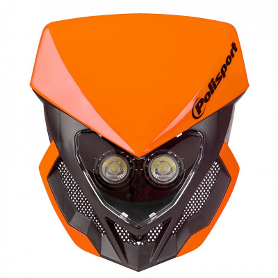 Μάσκα με φανάρι εμπρός Polisport Lookos EVO Battery Orange/Black