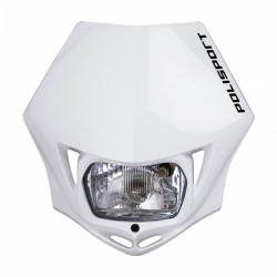 Μάσκα με φανάρι εμπρός Polisport MMX - White Μάσκα με φανάρι εμπρός Polisport MMX - White