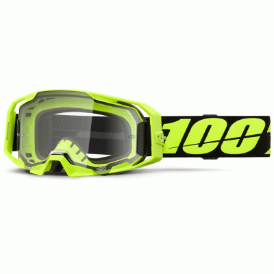 Μάσκα μηχανής motocross 100% ARMATIC NEON YELLOW CLEAR
