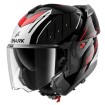 Κράνος μηχανής SHARK OXO RYDGER Black/Silver/Red FLIP-UP thumb