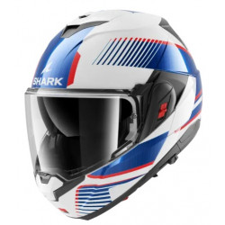 Κράνος μηχανής SHARK OXO SIKTER White/Chrome/Blue FLIP-UP