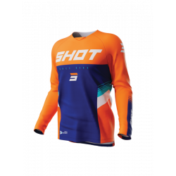 Παιδική μπλούζα motocross SHOT Raw Tracer Neon Orange
