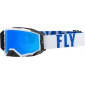 Μάσκα μηχανής motocross FLY RACING Zone Pro White/Blue - Sky Blue Mirror/Smoke Lens thumb