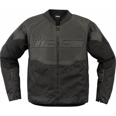 Δερμάτινο μπουφάν μηχανής ICON Overlord3™ CE Leather BLACK