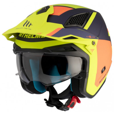 Κράνος μηχανής MT DISTRICT SV S ANALOG D27 MATT ORANGE/FLUO YELLOW