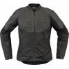 Γυναικείο μπουφάν μηχανής ICON Overlord3™ CE Leather BLACK