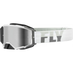 Μάσκα μηχανής motocross FLY RACING Zone Pro White/Grey - Silver Mirror/Smoke Lens