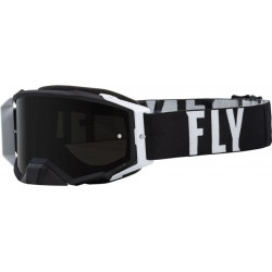 Μάσκα μηχανής motocross FLY RACING Zone Pro Black/White W/Dark Smoke Lens W/Post