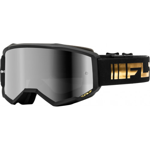 Μάσκα μηχανής motocross FLY RACING Zone Black/Gold - Silver/Smoke Lens