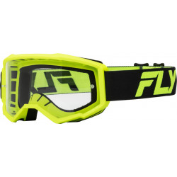 Μάσκα μηχανής motocross FLY RACING Focus 24 Black/Hi-Vis - Clear Lens