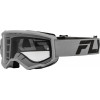 Μάσκα μηχανής motocross FLY RACING Focus 24 Silver/Charcoal - Clear Lens