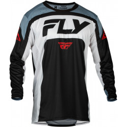 Μπλούζα motocross FLY RACING Lite- Black/White/Denim Grey
