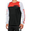 Μπλούζα ποδηλασίας 100% R-CORE LS BLACK/WHITE/RED