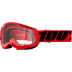 Παιδική μάσκα μηχανής motocross 100% STRATA2 RED CLEAR thumb