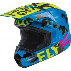 Παιδικό κράνος μηχανής FLY RACING Kinetic Scan- Blue/Hi-Vis-Pink