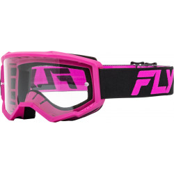 Παιδική μάσκα μηχανής motocross FLY RACING Focus Black/Pink - Clear 
