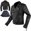 Δερμάτινο μπουφάν μηχανής A-PRO Classic Black thumb