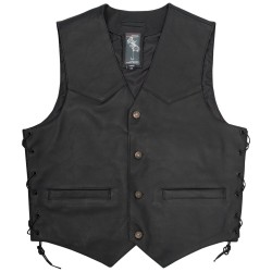 Δερμάτινο γιλέκο μηχανής A-PRO WILD BLACK