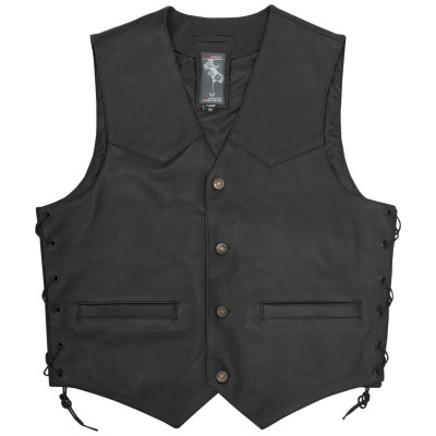 Δερμάτινο γιλέκο μηχανής A-PRO WILD BLACK