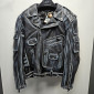 Δερμάτινο μπουφάν μηχανής CHOPPER BLACK/GREY thumb