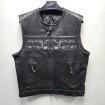 Δερμάτινο γιλέκο μηχανής SKULL BLACK thumb