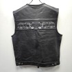 Δερμάτινο γιλέκο μηχανής SKULL BLACK thumb
