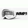 Μάσκα μηχανής motocross 100% GOGGLE STRATA 2 WHITE CLEAR
