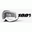 Μάσκα μηχανής motocross 100% GOGGLE STRATA 2 WHITE CLEAR thumb