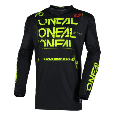 Μπλούζα μηχανής motocross O'NEAL ELEMENT STATIC BLACK/NEON YELLOW V.25