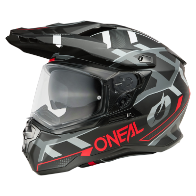 Κράνος μηχανής Enduro D-SRS SQUARE BLACK/RED/GRAY V.25
