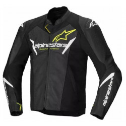 Δερμάτινο μπουφάν μοτοσυκλέτας ALPINESTARS Faster v3 Airflow BLK/WHT/YW