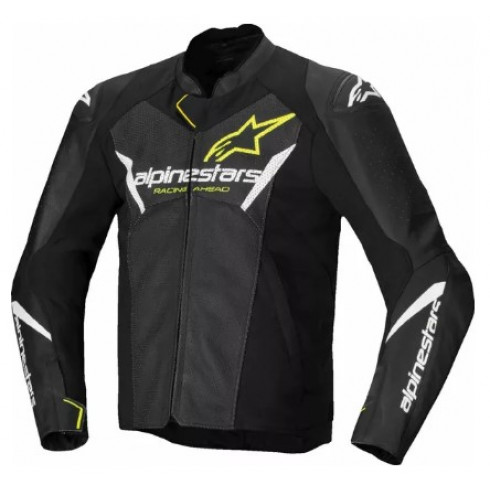 Δερμάτινο μπουφάν μοτοσυκλέτας ALPINESTARS Faster v3 Airflow BLK/WHT/YW Δερμάτινο μπουφάν μοτοσυκλέτας ALPINESTARS Faster v3 Airflow BLK/WHT/YW